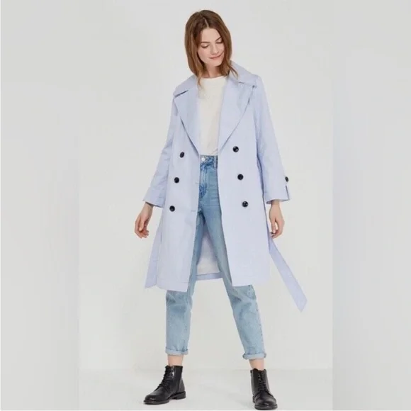 Banana Republic Water-Resistant Periwinkle Blue Trench Size Size Extra Small - Picture 8 of 8